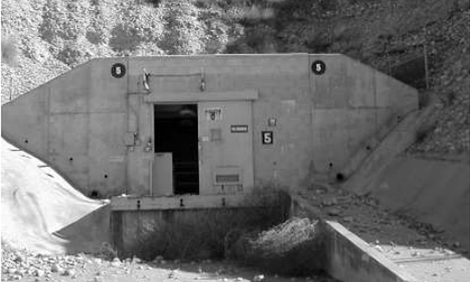 One in a series of underground bunkers that were used to store Tomahawk and Stinger missiles with live conventional warheads.