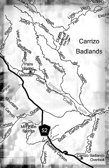 U.S. Parks Department map of Carrizo Badlands