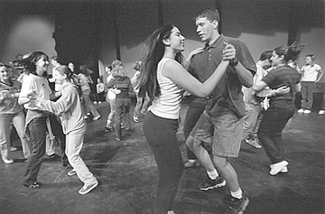Play rehearsal, La Jolla Country Day