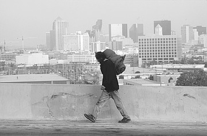 A bridge walker. It’s very dangerous to break down or run out of gas on the bridge.