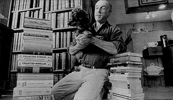 Woods and Zepp. "Thomas Mann sometimes built sentences a page long. My task as a translator is to take each of those sentences apart piece by piece." - Image by Sandy Huffaker, Jr.