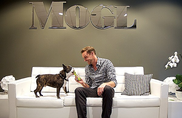 Jon Carder, cofounder and CEO of Mogl, with Mojo