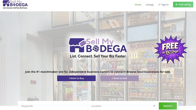 Sell my Bodega homepage