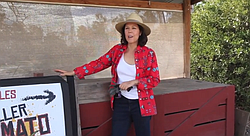 Mary Page tells the story of her family's organic farm in Ramona, California, famous for its Killer Tomatoes signage. 