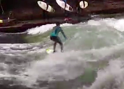 River surfer on the Eisbach.
