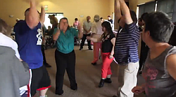 Residents of Noah Homes get their groove on.