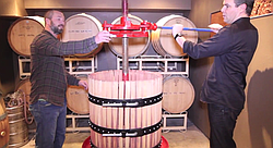 Will Perri and Mark Olsen talk about the Italian, manual basket press they use at their urban winery in San Diego.
